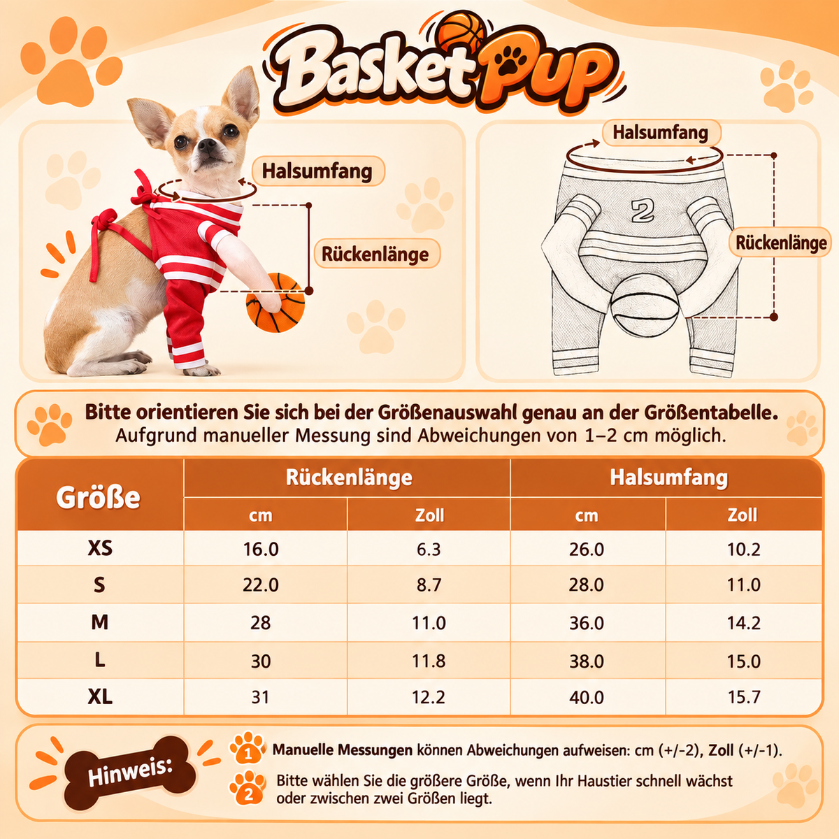 Basketball-Kostüm für Haustiere